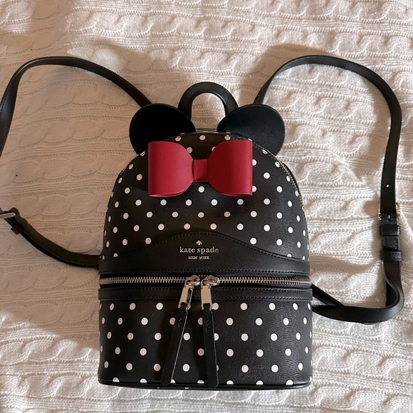 kate spade Handbags - kate spade Black Polka Dot Mini Backpack with Red Bow